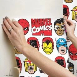 Marvel Comics Classic Faces Peel & Stick Wallpaper - RoomMates -Professional Childrens Furniture Store GUEST 3d1790c3 b350 47ef 90b6 9bac6b6ddd6a