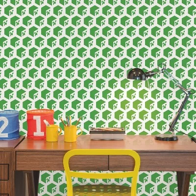 Minecraft Creeper Face Peel And Stick Wallpaper Green - RoomMates 3 Minecraft Creeper Face Peel And Stick Wallpaper Green - RoomMates - Image 3