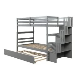 Twin Over Twin Bunk Bed With Trundle, Stairs And Storage Shelves-ModernLuxe -Professional Childrens Furniture Store GUEST 3deaafa1 60ab 431d b5eb 51be10be74ef