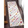 Well Woven Modern Dandy Dots Stripes Bright Kids Room Carpet Soft Durable White Area Rug