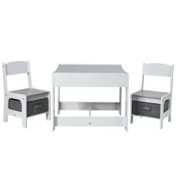 Costway Kids Table Chairs Set With Storage Boxes Blackboard Whiteboard Drawing GreyNature -Professional Childrens Furniture Store GUEST 3ee6cf0c 18a9 499d 8253 1dc64e354978