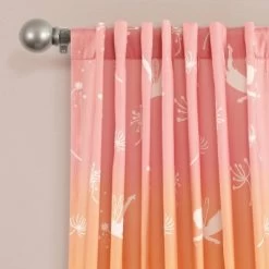 52"x84" Kids' Make A Wish Dandelion Fairy Ombre Window Curtain Panels Pastel Rainbow Set - Lush Décor