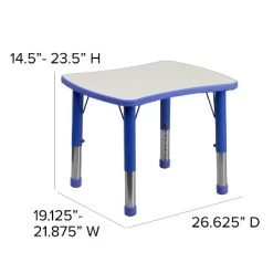 Flash Furniture 21.875"W X 26.625"L Rectangular Plastic Height Adjustable Activity Table -Professional Childrens Furniture Store GUEST 46c6a5ce 072d 42e5 817d 427bf2993bc0