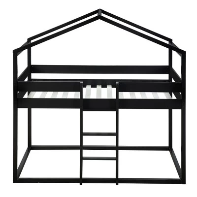 Wood Twin Over Twin Bunk Bed With Tent-ModernLuxe 5 Wood Twin Over Twin Bunk Bed With Tent-ModernLuxe - Image 5