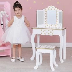 Fashion Polka Dot Gisele Play Vanity Set With Led Mirror White/Gold - Teamson Kids 26 Fashion Polka Dot Gisele Play Vanity Set With Led Mirror White/Gold - Teamson Kids -Professional Childrens Furniture Store GUEST 47d4c37d 94d8 4596 b31a 9cc32422096d