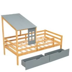 Twin Size House Low Loft Bed With Two Storage Drawers - ModernLuxe -Professional Childrens Furniture Store GUEST 499c6d72 8440 442a 85c3 b5ea1b99e2b6