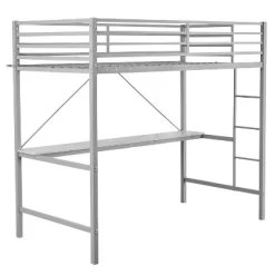Emma And Oliver Metal Loft Bed Frame With Desk, Protective Guard Rails And Ladder For Kids, Teens And Adults -Professional Childrens Furniture Store GUEST 4a16e699 64d4 4918 8002 eb03a143e082