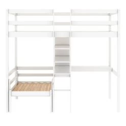Convertible Loft Bed With L Shaped Desk, Shelf And Ladder, White - ModernLuxe -Professional Childrens Furniture Store GUEST 4c991d44 33a9 4dd9 b1e7 4117f9507173