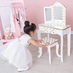 Fashion Polka Dot Gisele Play Vanity Set With Led Mirror White/Gold - Teamson Kids 32 Fashion Polka Dot Gisele Play Vanity Set With Led Mirror White/Gold - Teamson Kids -Professional Childrens Furniture Store GUEST 4f1fb93f dbcd 40c7 a12e 6bba57ec1c81