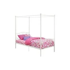 Twin Clara Metal Bed White - Room & Joy
