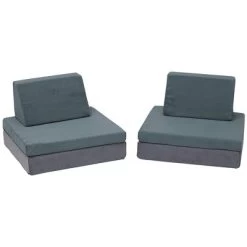 Children's Factory Multipurpose Whatsit Kids Furniture Sofa Couch With Flexible Seat Cushions For Home Bedrooms, Playrooms, And Dorms, Gray