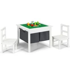 Costway 2-in-1 Kids Activity Table & 2 Chairs Set W/Storage Building Block Table -Professional Childrens Furniture Store GUEST 51fb4e9e 29eb 414e 8cfe b2e47934dcbb