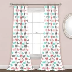 Whale Window Curtain - Lush Décor -Professional Childrens Furniture Store GUEST 5330ae0a 0d6c 4bc2 ab99 348eec9e2e61