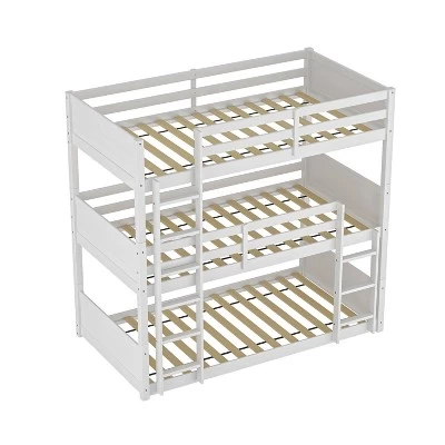 Twin Capri Wood Triple Bunk Bed White - Hillsdale Furniture 6 Twin Capri Wood Triple Bunk Bed White - Hillsdale Furniture - Image 6