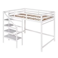 Full Size Loft Bed With Staircase And Safety Guardrails Gray/White-ModernLuxe 15 Full Size Loft Bed With Staircase And Safety Guardrails Gray/White-ModernLuxe -Professional Childrens Furniture Store GUEST 53ddd87d 5948 47a1 aab9 b35e8fe0f94f