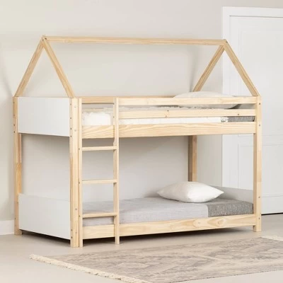 Sweedi House Bunk Beds White/Natural - South Shore 1 Sweedi House Bunk Beds White/Natural - South Shore