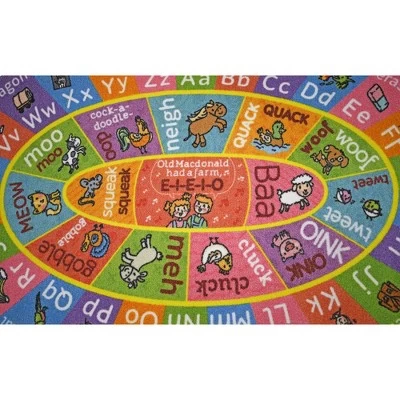 KC CUBS Boy & Girl Kids ABC Alphabet W/ Animals & Sounds Educational Learning & Fun Game Play Nursery Bedroom Classroom Oval Rug Carpet 4 KC CUBS Boy & Girl Kids ABC Alphabet W/ Animals & Sounds Educational Learning & Fun Game Play Nursery Bedroom Classroom Oval Rug Carpet - Image 4
