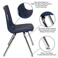 Flash Furniture Advantage 4-pack Student Stack School Chair - 16-inch -Professional Childrens Furniture Store GUEST 55e9b4d4 66a2 4f48 bb2e d30e195ca264