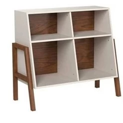 Telos Matte Walnut Storage Unit White - Nathan James