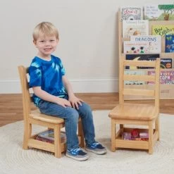 ECR4Kids Three Rung Ladderback Chairs With Storage, 2-Pack - Natural -Professional Childrens Furniture Store GUEST 56b60034 d8bf 4c18 8d5c 1bb3716d5d16