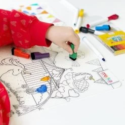 Merka Kids Toddler Essentials Coloring Placemats For Kids, Set Of 4 Mats With 7 Markers Jungle Space Sea Unicorns -Professional Childrens Furniture Store GUEST 56ecac5d 8086 4d13 a9e6 b1e021b9065c