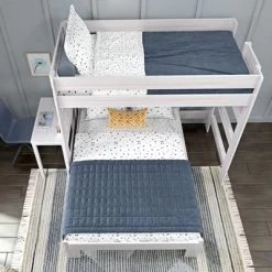 Max & Lily Farmhouse Twin Over Full L-Shaped Bunk Bed With Desk -Professional Childrens Furniture Store GUEST 572eadd8 e80f 4e65 af6a 26e1c31b577d
