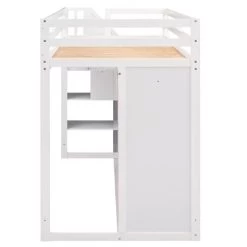Functional Twin Loft Bed With 3 Shelves, 2 Wardrobes, 2 Drawers And Ladder With Storage-ModernLuxe -Professional Childrens Furniture Store GUEST 59fcdbda 959f 4ef5 a4b5 3a25afc3e430