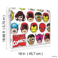 Marvel Comics Classic Faces Peel & Stick Wallpaper - RoomMates