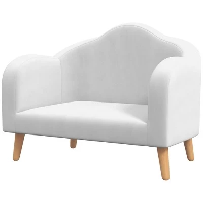 Qaba 2 Seater Kids Sofa, Cloud Shaped Children's Sofa For Nursery Playroom, With Soft Foam Padding, Anti-Tipping Design, For 2-5 Years, White 3 Qaba 2 Seater Kids Sofa, Cloud Shaped Children's Sofa For Nursery Playroom, With Soft Foam Padding, Anti-Tipping Design, For 2-5 Years, White - Image 3