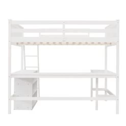 Full Size Wooden Loft Bed With Shelves And Desk - ModernLuxe -Professional Childrens Furniture Store GUEST 5b8835fb 8bfc 4806 a437 7438296234d1