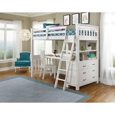 Twin Highlands Loft Bed With Desk And Chair White - Hillsdale Furniture 1 Twin Highlands Loft Bed With Desk And Chair White - Hillsdale Furniture