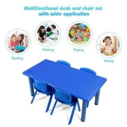 Costway Kids Plastic Rectangular Learn And Play Table Playroom Kindergarten Home Blue -Professional Childrens Furniture Store GUEST 5c25e9b1 c507 4844 80fb 5b7b574b0723