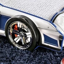 Twin Quessa Police Car Bed With Led Headlight Chair Black/White - HOMES: Inside + Out -Professional Childrens Furniture Store GUEST 622f8513 61ea 4602 a2fb 97378f3db783