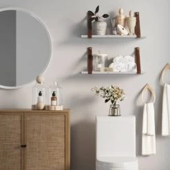 Brandon Vintage Matte Faux Marble Wall Shelf Brown - Nathan James -Professional Childrens Furniture Store GUEST 6316bf1a 7063 498f ba57 25f1bfe98a71