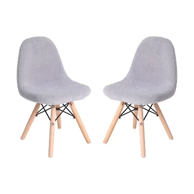 Flash Furniture Zula Kid's Set Of 2 Modern Padded Armless Faux Shearling Accent Chairs With Beechwood Legs 9 Flash Furniture Zula Kid's Set Of 2 Modern Padded Armless Faux Shearling Accent Chairs With Beechwood Legs - Image 9