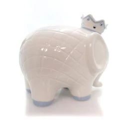 Bank White/Blue Coco Elephant Bank - One Bank 7.75 Inches - Baby Hand Painted - 3781Bl - Ceramic - Off-White -Professional Childrens Furniture Store GUEST 64c7fb2b f42e 464c 9ef1 cfa28e79c297