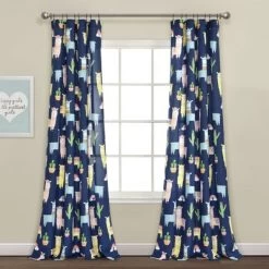 52"x84" Make A Wish Southwest Llama Cactus Window Curtain Panels Set - Lush Décor -Professional Childrens Furniture Store GUEST 65783249 d88a 48f9 85ec 1564cb76ed5c