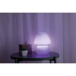Teen Glass Mushroom Color Changing LED Table Lamp White - West & Arrow