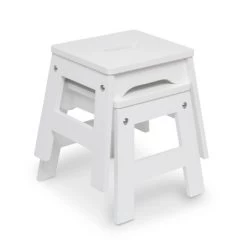 Melissa & Doug Wooden Stools - Set Of 2 - White