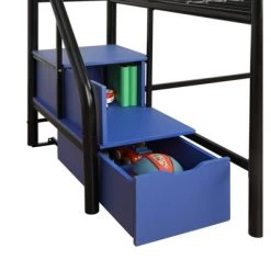 Twin Jamie Junior Loft Bed With Storage Steps Black - Room & Joy -Professional Childrens Furniture Store GUEST 66a38199 171e 434e 995b 709974b01556