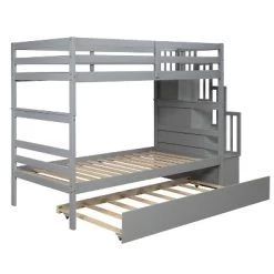Twin Over Twin Bunk Bed With Trundle, Stairs And Storage Shelves-ModernLuxe -Professional Childrens Furniture Store GUEST 67e51043 353c 428b bdfb 39672b330466