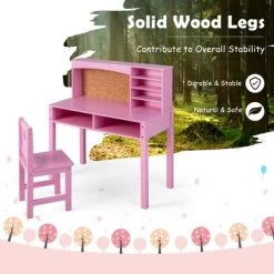 Costway Kids Desk And Chair Set Study Writing Workstation With Hutch & Bulletin Board -Professional Childrens Furniture Store GUEST 6826e3d5 bec2 4c56 adb6 459476549fdb
