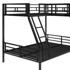 Twin Over Full Metal Bunk Bed With Twin Size Loft Bed And Desk, Black - ModernLuxe 18 Twin Over Full Metal Bunk Bed With Twin Size Loft Bed And Desk, Black - ModernLuxe -Professional Childrens Furniture Store GUEST 6885c76d 6e49 4e55 9f13 9407fb9bf230