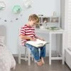 Costway Kids Corner Desk & Chair Set Wooden Study Writing Workstation With Storage & Hutch