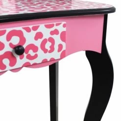 Fashion Leopard Prints Gisele Play Wooden Vanity Set Pink / Black - Teamson Kids -Professional Childrens Furniture Store GUEST 6a3aa383 76cf 42ab b34d 1101da788167