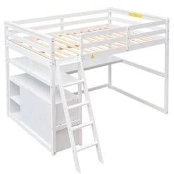 Full Size Loft Bed With Desk, Shelf And Two Built-in Drawers - ModernLuxe -Professional Childrens Furniture Store GUEST 6b4c7320 6e29 452d 89aa d26f7cf01736
