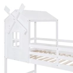 Twin Over Twin Bunk Bed With Roof, Window, Guardrails And Ladder - ModernLuxe -Professional Childrens Furniture Store GUEST 6cad18d3 e4ce 40b1 a48b faa910e74bac