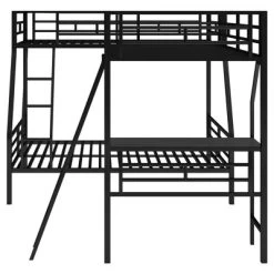 Twin Over Full Metal Bunk Bed With Twin Size Loft Bed And Desk, Black - ModernLuxe 16 Twin Over Full Metal Bunk Bed With Twin Size Loft Bed And Desk, Black - ModernLuxe -Professional Childrens Furniture Store GUEST 6cfbc4a1 0bb7 4c17 9403 e6f7620c9998
