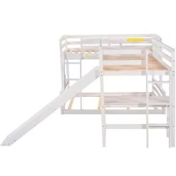 Twin Over Full Bunk Bed With Twin Size Loft Bed With Desk, Slide And Full Length Rail - ModernLuxe 15 Twin Over Full Bunk Bed With Twin Size Loft Bed With Desk, Slide And Full Length Rail - ModernLuxe -Professional Childrens Furniture Store GUEST 6e46c6cf 72b4 40b2 b91f e8691a108d8c