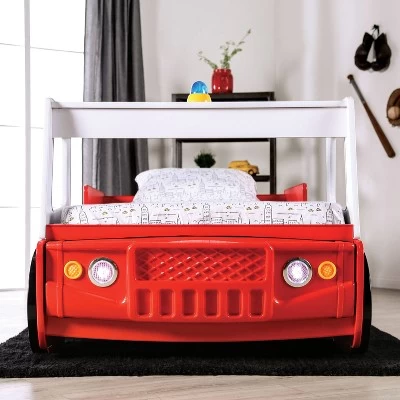 Twin Kamphora Fire Truck Engine Youth Bed - Red - MiBasics 3 Twin Kamphora Fire Truck Engine Youth Bed - Red - MiBasics - Image 3